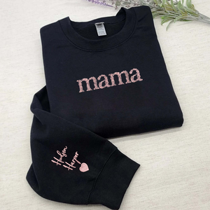Custom Floral Name with Flower Letter Sweatshirt, Embroidery Mama Crewneck, Unique Gift Ideas