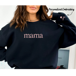 Custom Floral Name with Flower Letter Sweatshirt, Embroidery Mama Crewneck, Unique Gift Ideas