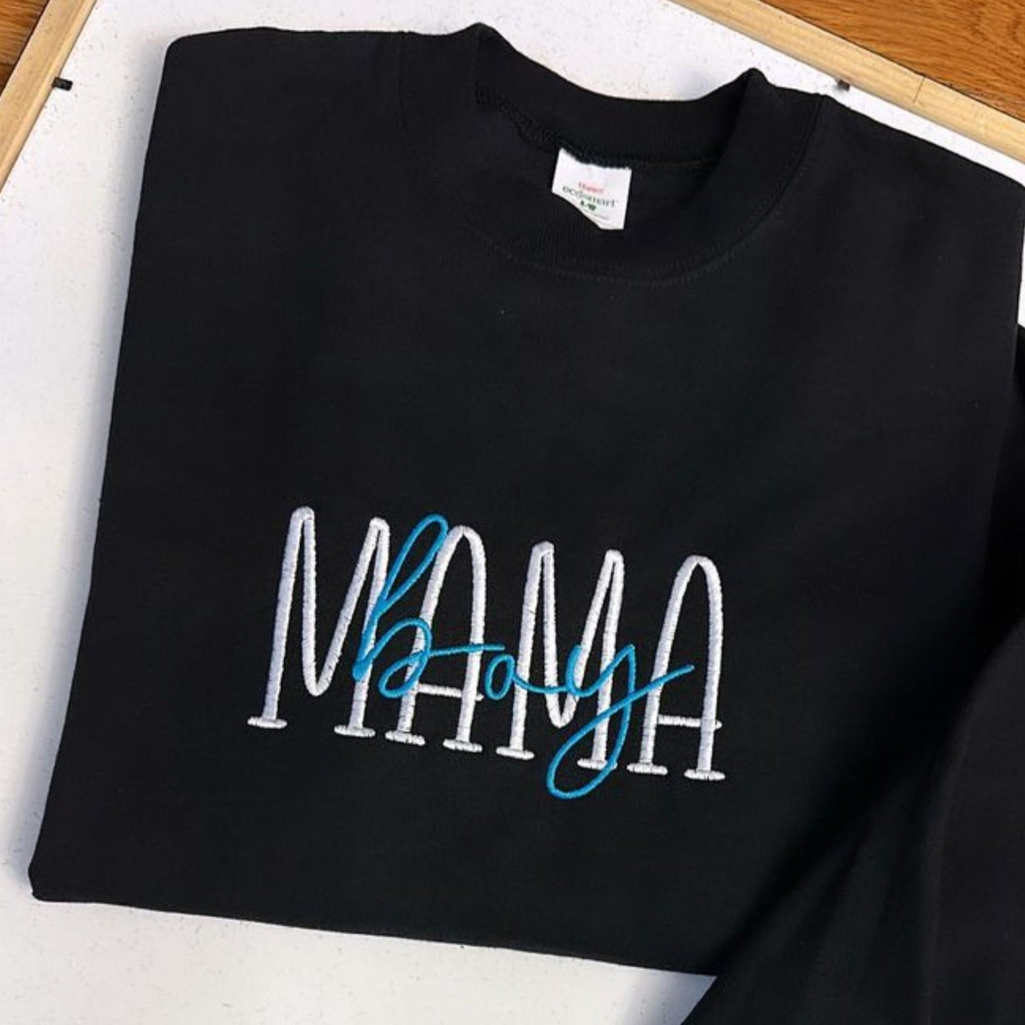 Custom Mama Boy Embroidery Sweatshirt, Mama Boy Monograms Crewneck, Best Gift for Mom