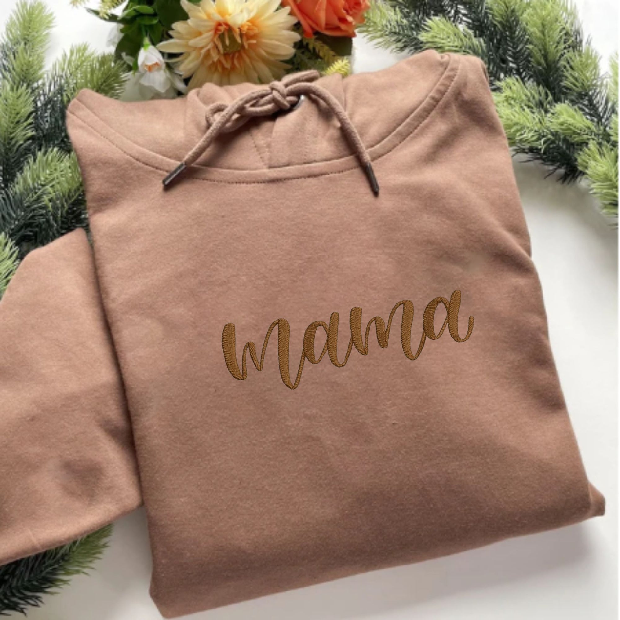 Custom Mama Embroidered Hoodie, Personalized Kid Name On The Sleeve, Gift For Mother Day's