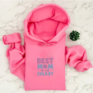 Embroidered Best Mom In The Galaxy Hoodie, Personalized Hoodie With Your Own Style, Best Mother's Day Gift Idea