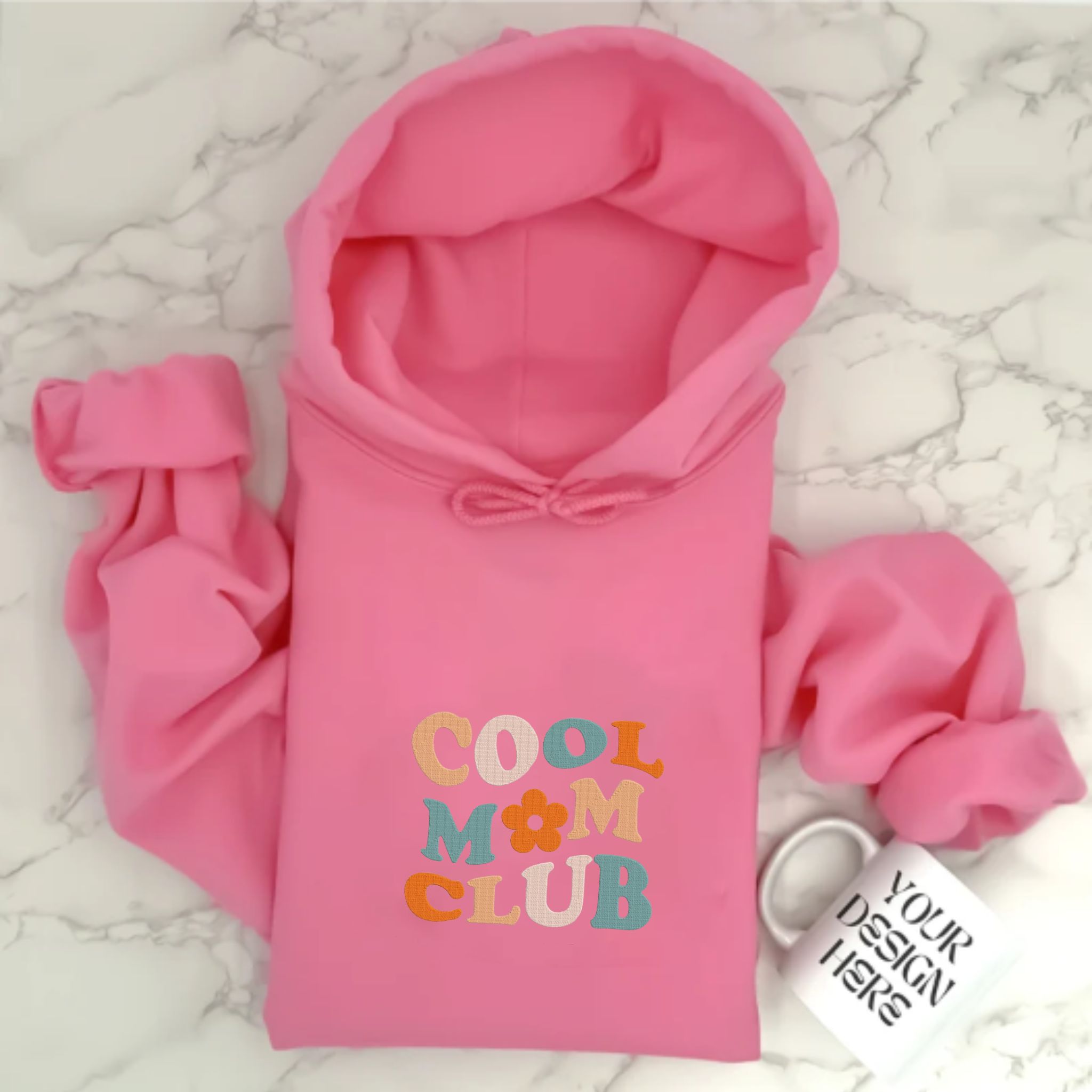 Embroidered Cool Mom Club Hoodie, Cool Mom Hoodie, Funny Mother's Day Gifts White / M