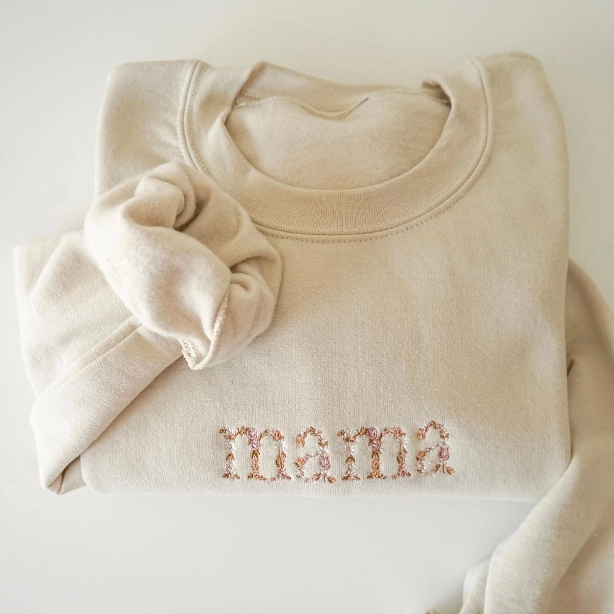 Embroidered Mama Floral Sweatshirt For Mother's Day - Embroly