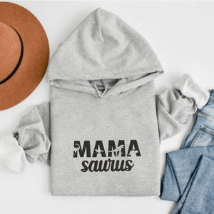Embroidered Mama Saurus Hoodie, Mama Hoodie, Funny Gift For Mom On Mother's Day