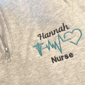 Gift For Nurse, Physician Assistant, Doctor, Personalized Medical Jacket, Quarter Zip Sweatshirt Embroidered