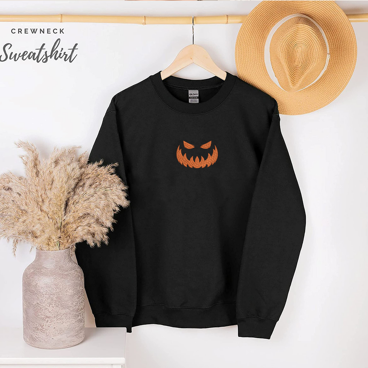 Jack O’Lantern Halloween Scary Sweatshirt, Hoodie Embroidered - Embroly