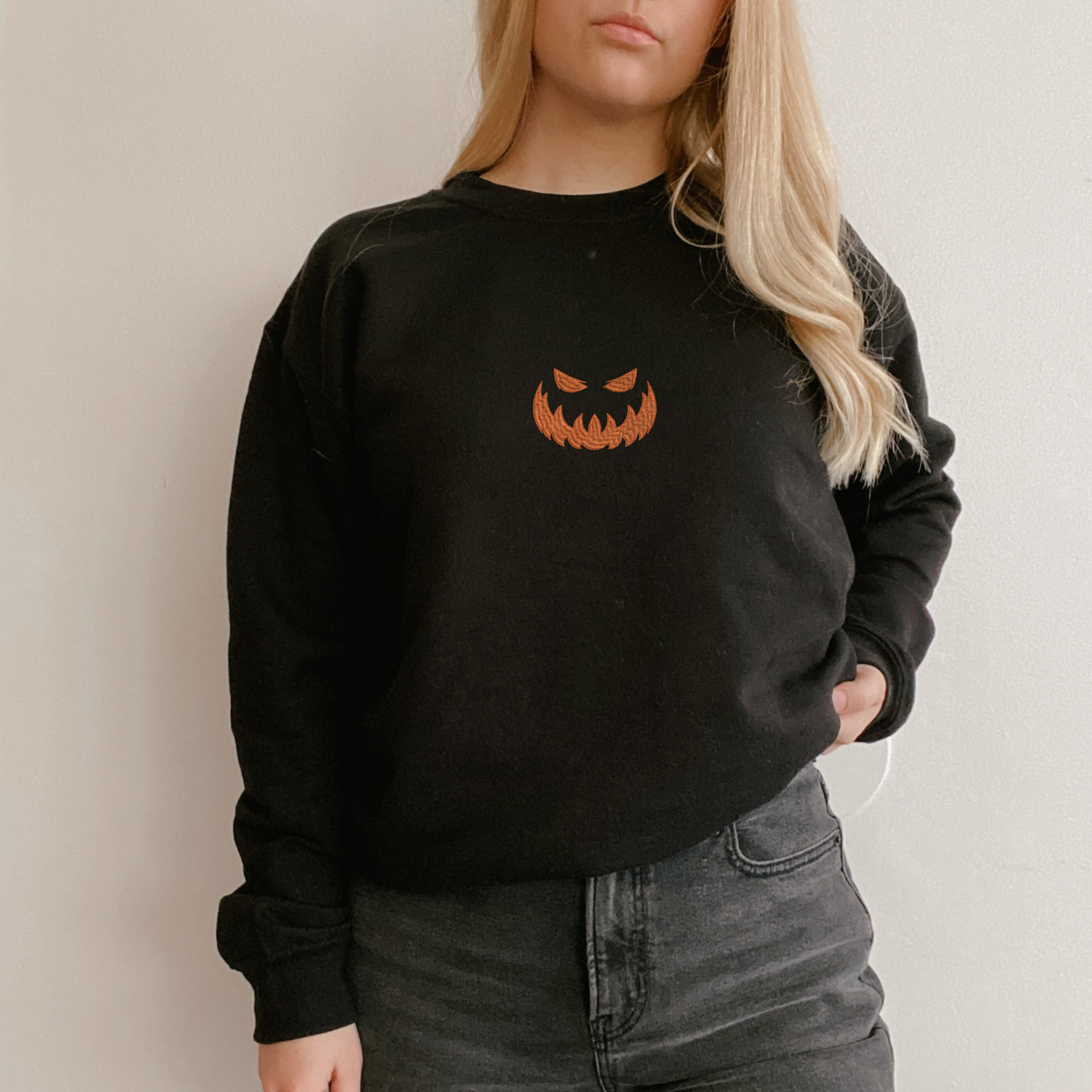 Jack O’Lantern Halloween Scary Sweatshirt, Hoodie Embroidered - Embroly