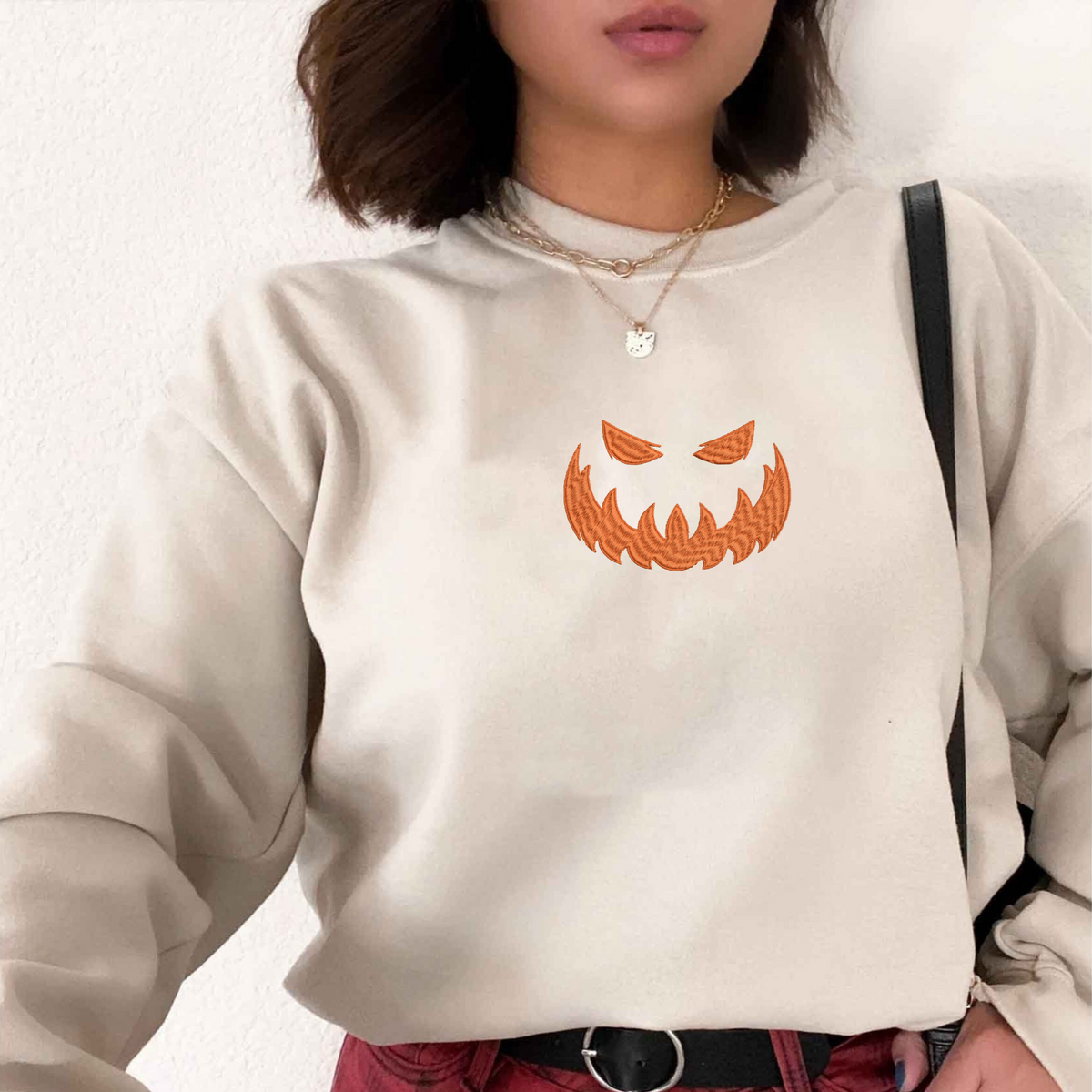 Jack O’Lantern Halloween Scary Sweatshirt, Hoodie Embroidered - Embroly