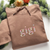 Personalized Gigi Hoodie, Floral Embroidery Letter, Customized Shirt With Initial Or Icon On Sleeve