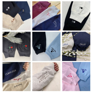 Custom Floral Letter Embroidery Hoodie, Upper Letter with Flower Tee, Unique Gift For Mom