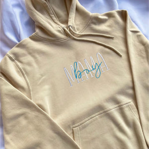 Personalized Mama Boy Embroidery Hoodie, Mama Boy Monograms Hood, Best Gift for Mom