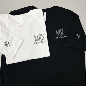 Personalized Mr And Mrs Embroidered Shirt With Aniniversary Date, Best Gift For Couple