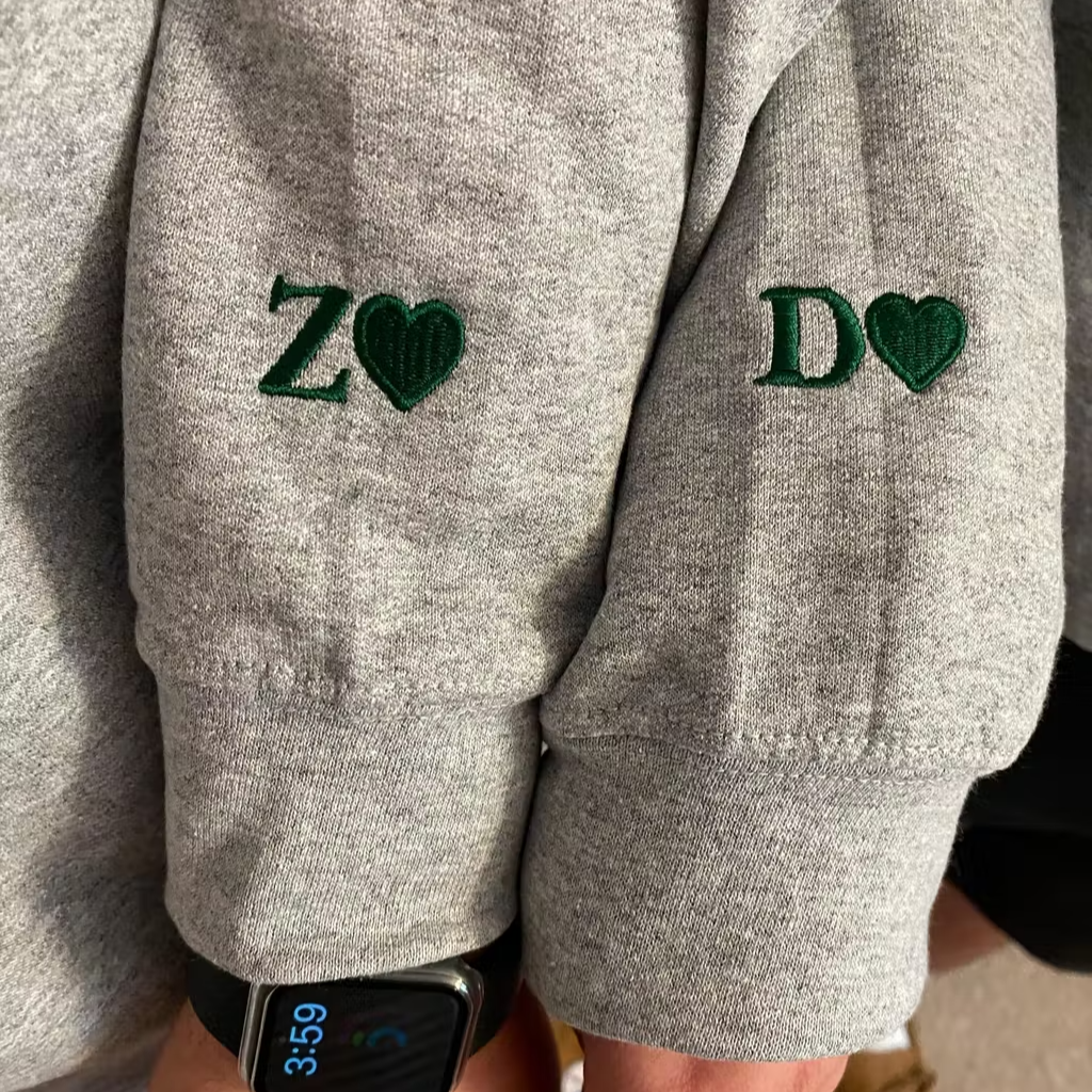 Embroidered 2025 sleeve sweatshirt
